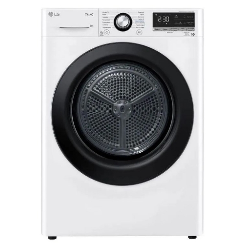 Сушильная машина LG DC90V3V6W белый, 9 кг, сушка - тепловой насос, программ - 14, 60 x 85 x 66 см