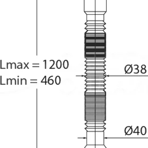 Труба гибкая МИНИ ЭЛИТ L 1200 мм D40-D40/50