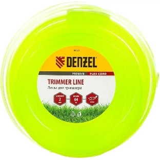 Леска для триммера Denzel звезда 2 мм х 64 м, блистер FLEX CORD 96120
