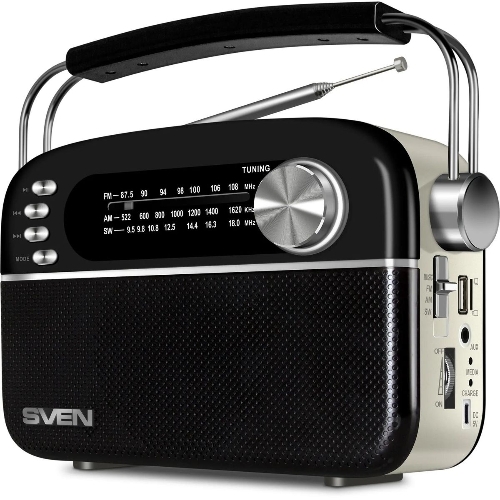 Радиоприемник SVEN SRP-505 (4 Вт, FM/AM/SW, USB, SD/microSD, Bluetooth, 1200 мАч)черный