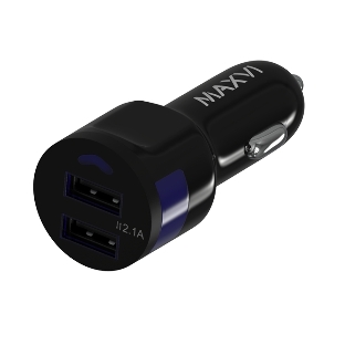 Автомобильное зарядное устройство Maxvi CCM-212 Plus M черный 2.1A