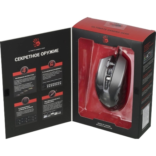 Мышь проводная A4Tech Bloody J95s серый, 8000 dpi, USB, кнопки - 9