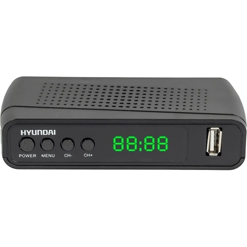 Приставка для цифрового ТВ Hyundai H-DVB520 черный, DVB-T2, DVB-T, DVB-C, HDMI, USB 2.0 х2