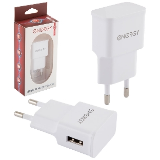 Сетевое зарядное устройство Energy ET-09, 1.0А, белый